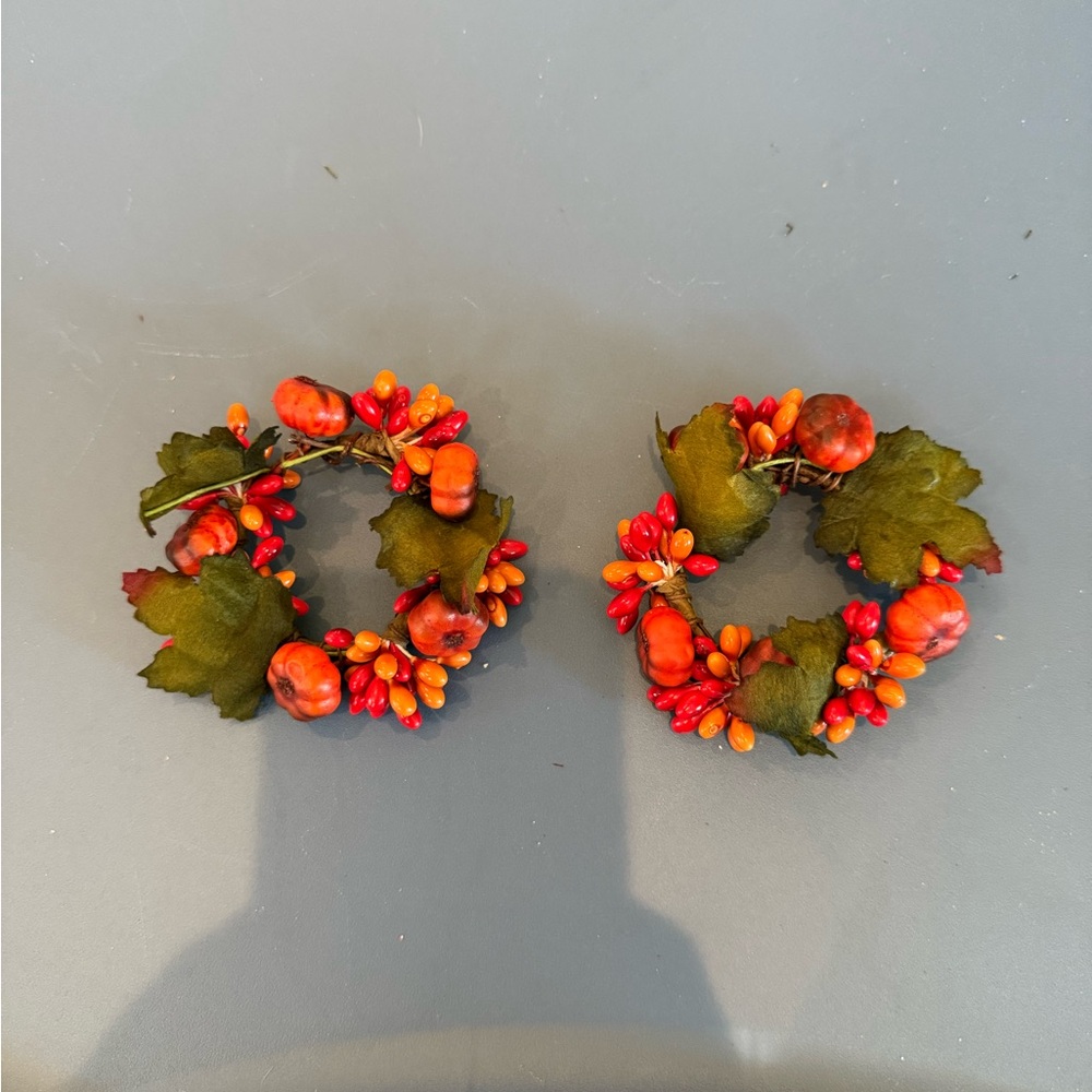 Hobby Lobby Autumn Berry Candle Rings - Red and Orange